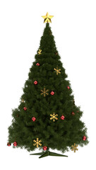 Realistic Christmas tree 3d Render