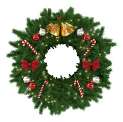 3d decorated wreath for composition