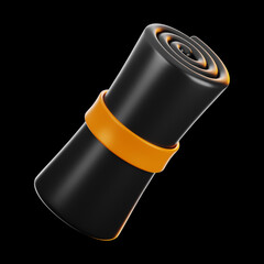 Premium fitness yoga mat icon 3d rendering on isolated background
