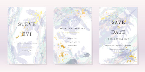 Blue Watercolor Set Vector Wedding Pastel Cold Art