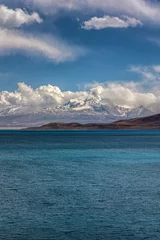 Keuken foto achterwand Shishapangma Pekucuo lake and Shishapangma snow mountain group in Xigaze