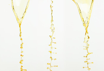 Orange, lemon juice or oil lubricant splash, liquid gold yellow drink drops. Fruit beverage water...