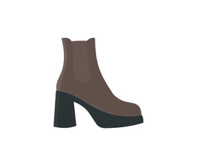 Stylish woman shoes, stylish female boots logo design. Stylish boots on white background vector design and illustration.
