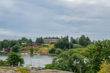 View from The Kaivopuisto park to Harakka island and Gulf of Finland, Helsinki, Finland