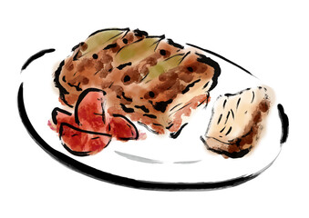 フレスケスタイの手描きイラスト素材