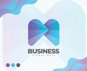 Amazing Modern M Digital Logo Template, Creative Design Concept With Gradient Color, Premium Vector. Excellent Creative Minimal Letter M Logo Design.