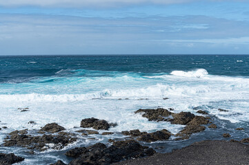 wave on the beach in canarias