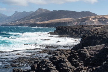 wave on the beach in canarias