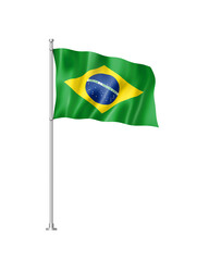 Brazilian flag isolated on white