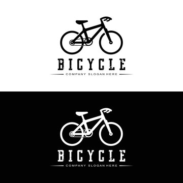 Bicycle Logo, Casual Vehicle Vector, Design Suitable For Bike Shops, Sports Branches, Mountain Bikes, And Kids Bikes