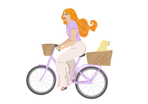 Girl riding bike transparent