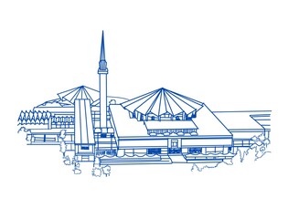 Illustration of the National Mosque of Malaysia