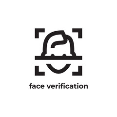 simple black face verification icon design template