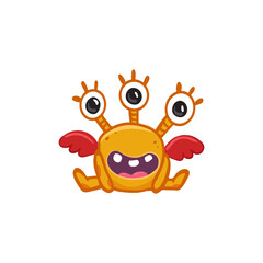 cute cartoon monster isolated on white background.Vector illustration