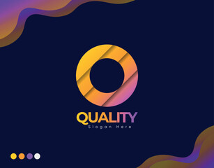 Realistic Modern Business O Letter Logo Design Template, Premium Design Concept, With Gradient Color.Creative Unique Concept.