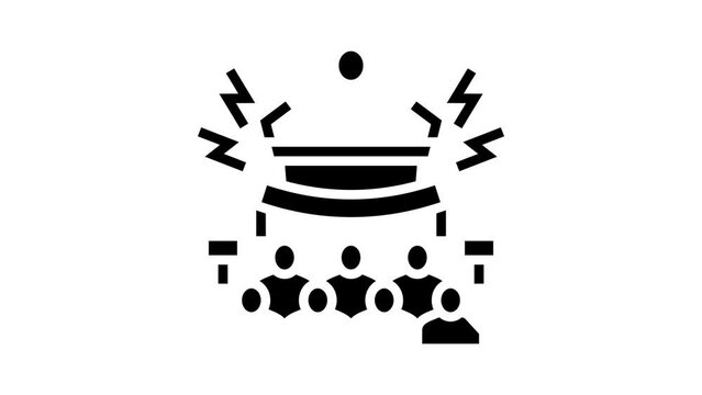 political boycott glyph icon animation