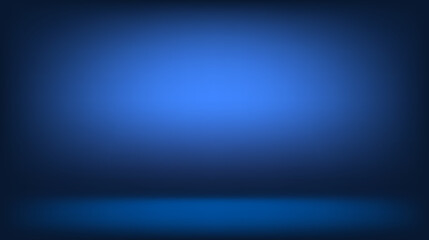 Empty blue studio room wall background. Abstract wallpaper design with copy space to display your products