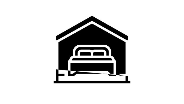 bedroom property estate home line icon animation