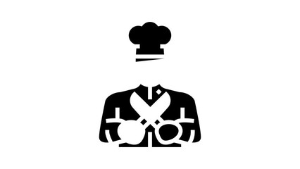 personal chef glyph icon animation