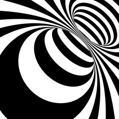 Black and white abstract background. Hypnotic image. Eps 10