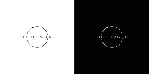 Jet airplane logo design simple and modern 2