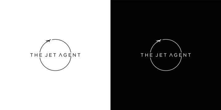 Jet airplane logo design simple and modern 2