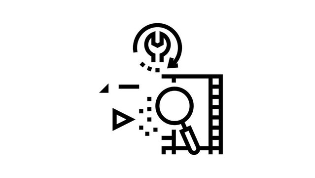 tape data recovery line icon animation