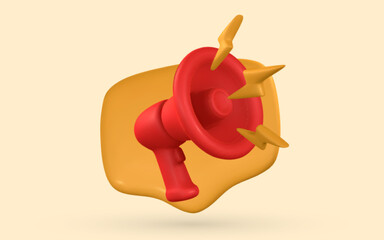 Social media and digital marketing concept. Speech bubbles with megaphone with lightning. Vector illustration