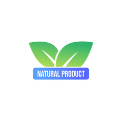 Natural product label logo isolated on white background