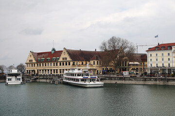 Fototapeta premium The harbor in Lindau, Bodensee lake, Germany