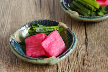 保平かぶと野沢菜の漬け物　長野県・松本市奈川
