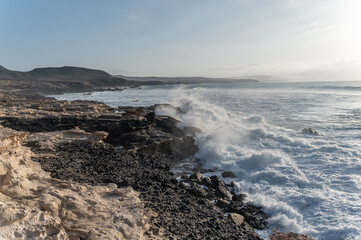 waves on the beach in canarias