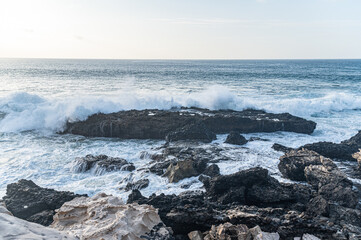 waves on the beach in canarias