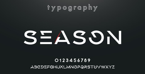 SEASON Sports minimal tech font letter set. Luxury vector typeface for company. Modern gaming fonts logo design.