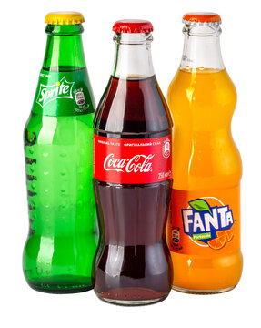 Classic bottle Of Coca-Cola, Fanta, Sprite