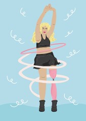 Girl using hula hoop