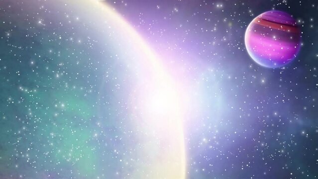 Outer Space Planets 3D illustration, Meditation Animation, Video, Vizualizer