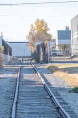 Fototapeta premium Railway track in industrial area for shipping
