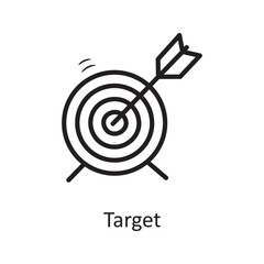 Target vector outline Icon Design illustration. Business Symbol on White background EPS 10 File