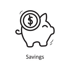 Obraz premium Savings vector outline Icon Design illustration. Business Symbol on White background EPS 10 File