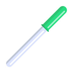 Pipette for liquids. Medical equipment and preparations for the treatment and examination of the patient. Flat vector isolated on white background