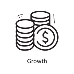 Growth vector outline Icon Design illustration. Business Symbol on White background EPS 10 File