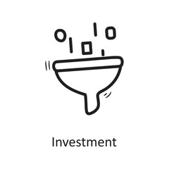 Investment vector outline Icon Design illustration. Business Symbol on White background EPS 10 File