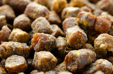 Top view of bee pollen. Bee perga, background, texture. Perga top view. Sperfood bee perga, background, texture, top view.