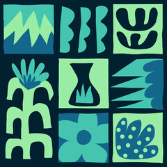 Creative pattern with hand drawn abstract shapes. Design background for social media post, cover, decoration, print, wallpaper and more.