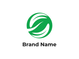 Modern circle leaf logo, creative o letter organic agro logo