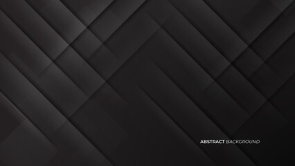 Black abstract background design. Modern wavy line pattern (guilloche curves) in monochrome colors for banner, business backdrop