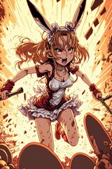 Anime bunny girl fighting her way through hell