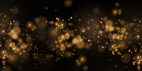 Christmas background. Powder PNG. Magic shining gold dust. Fine, shiny dust bokeh particles fall off slightly. Fantastic shimmer effect.	
