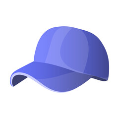 Hats and headgear. Male blue sports baseball cap. Modern hats, clothes accessory colorful cartoon vector of head wear